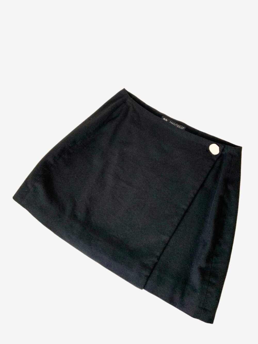 Vintage Black Wool Wrap Skirt by Manteco for KOTN / size Medium